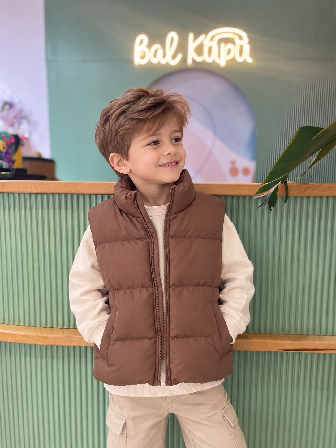 LACİEL ŞİŞME YELEK - KREM