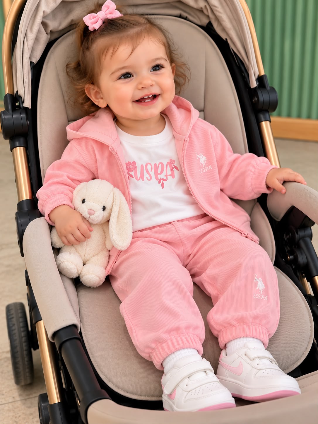 USPA KIZ BEBEK 3 LÜ TAKIM - PEMBE
