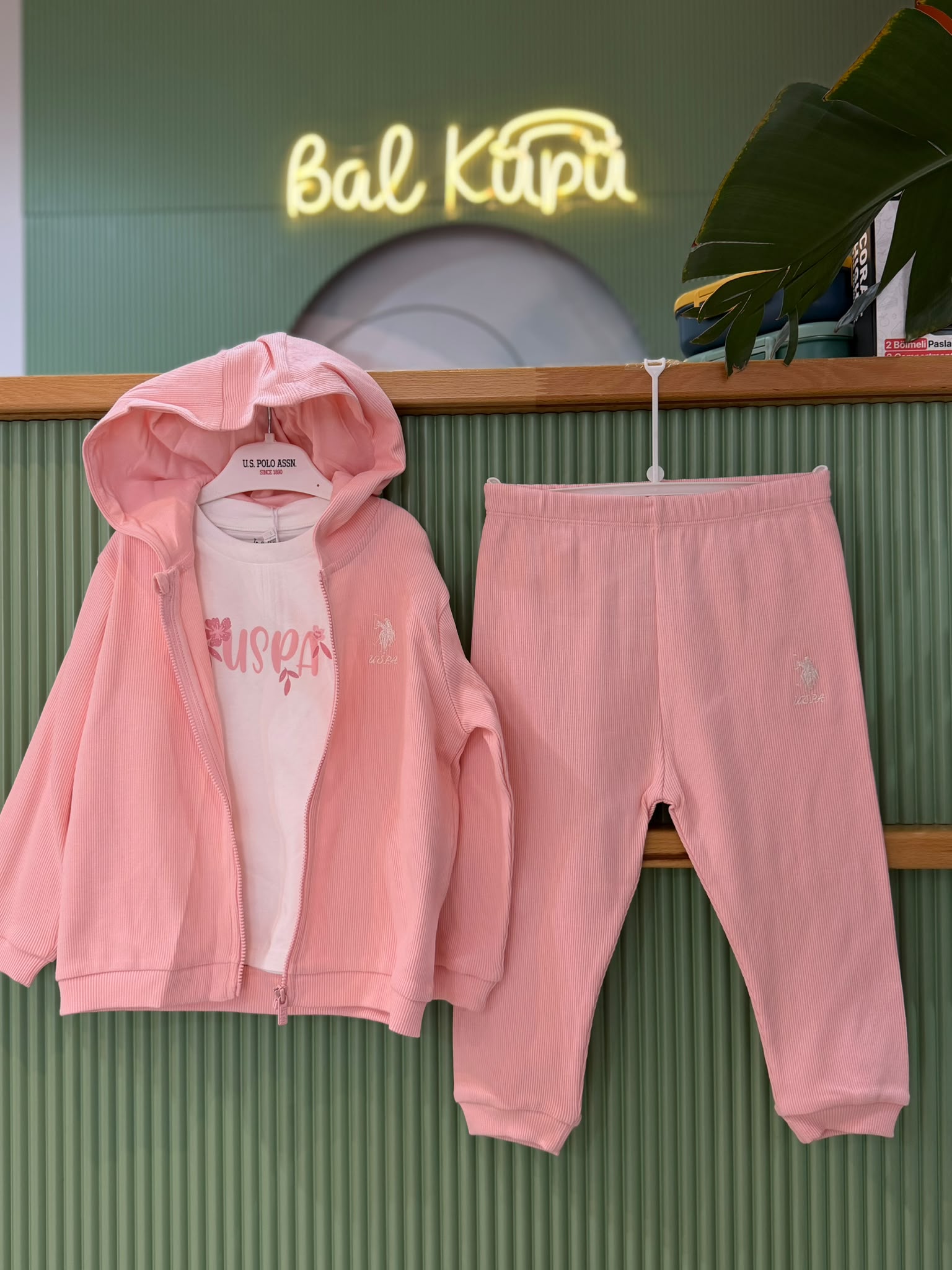 USPA KIZ BEBEK 3 LÜ TAKIM - PEMBE — ikinci görsel