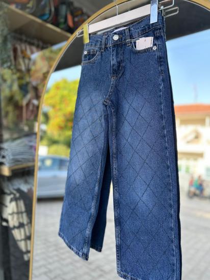 SİYAH ZİKZAK TAŞ İŞLEMELİ KOT PANTALON