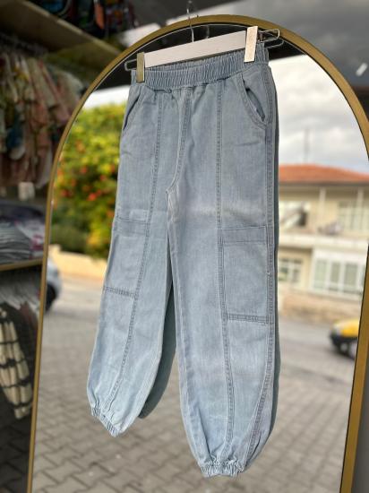 PAÇASI LASTİKLİ KOT PANTALON